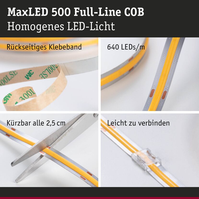 LED-Streifen 'MaxLED 500' chromfarben 2,5 m 13 W