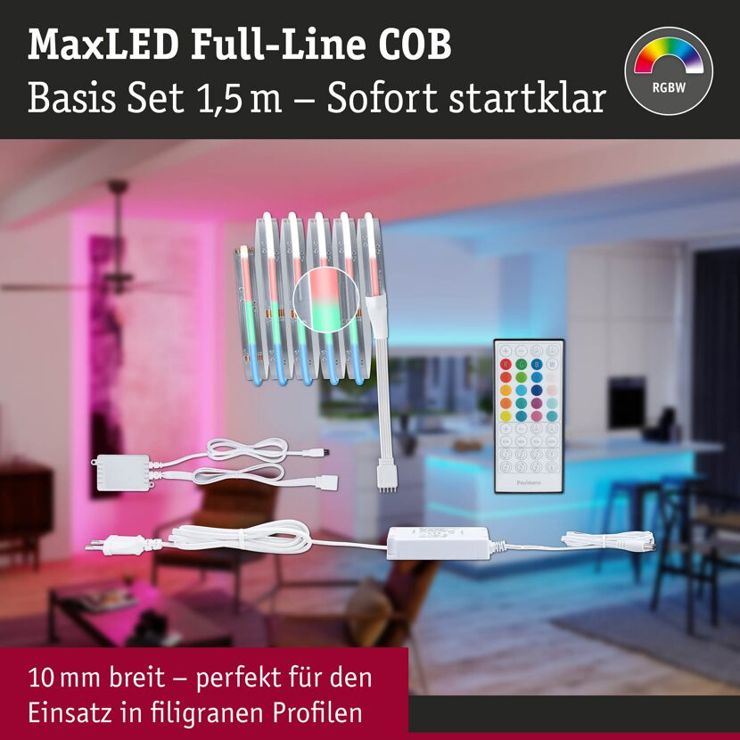 LED-Streifen 'MaxLED 500' chromfarben 1,5 m 10 W