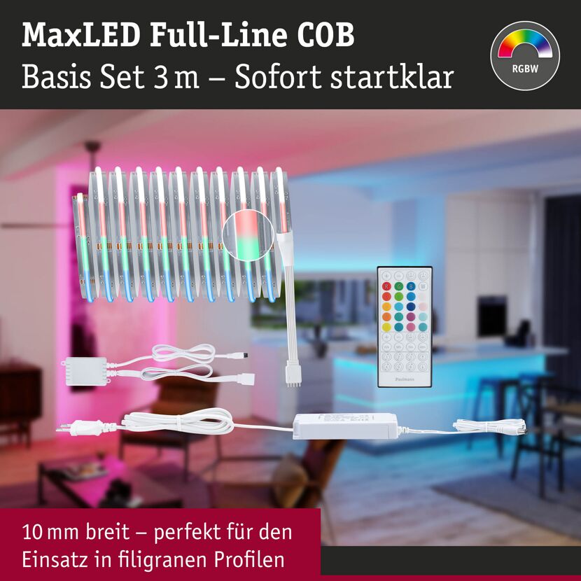 LED-Streifen 'MaxLED 500' chromfarben 3 m 18 W