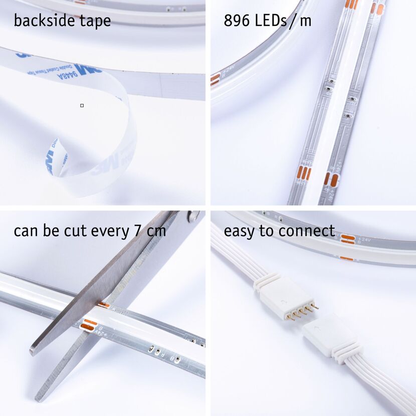 LED-Streifen 'MaxLED 500' chromfarben 2,5 m 15 W
