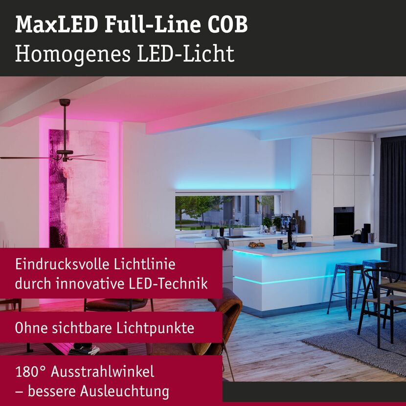 LED-Streifen 'MaxLED 500' chromfarben 2,5 m 15 W