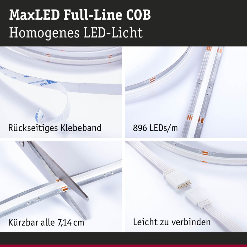 LED-Streifen 'MaxLED 500' chromfarben 2,5 m 15 W