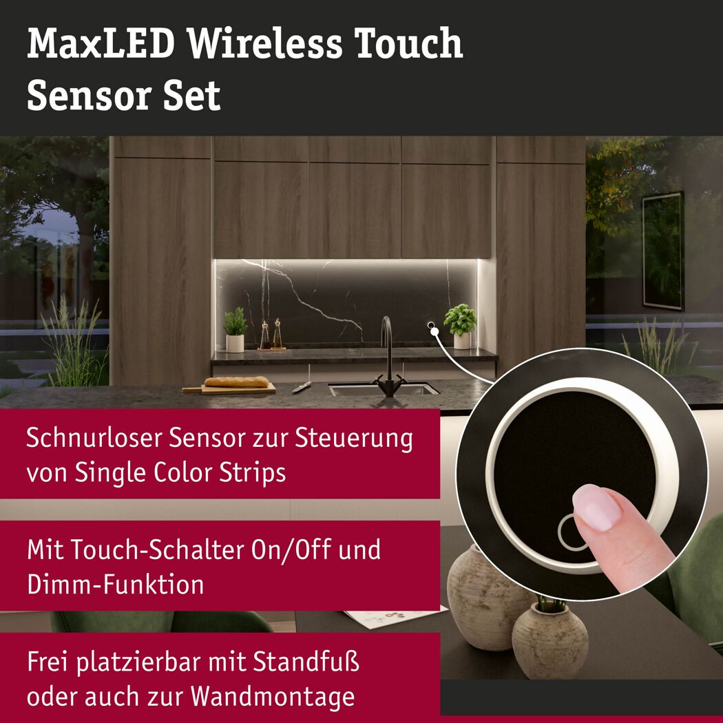 Sensor-Basisset 'MaxLED' weiß, schwarz 24 V mit Empfänger