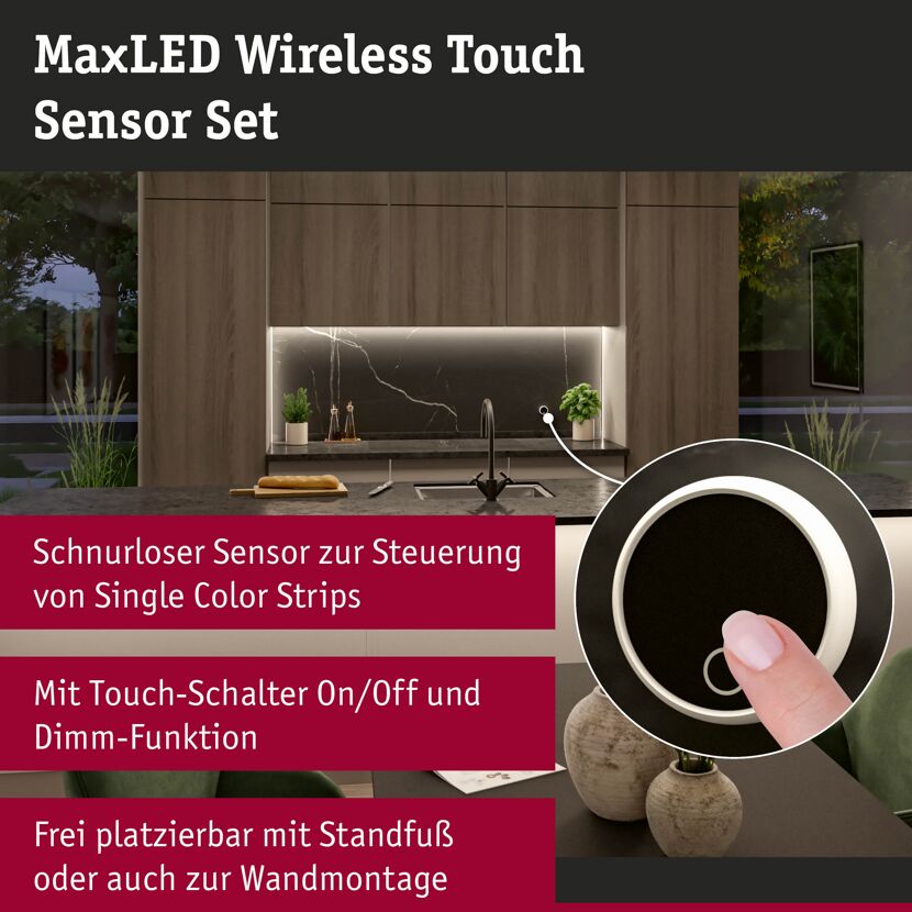 Sensor-Basisset 'MaxLED' weiß, schwarz 24 V mit Empfänger