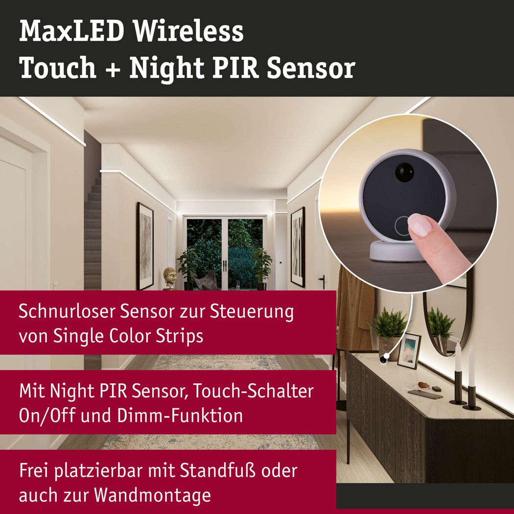 Sensor-Erweiterung 'MaxLED' mit PIR-Sensor weiß, schwarz 3 V