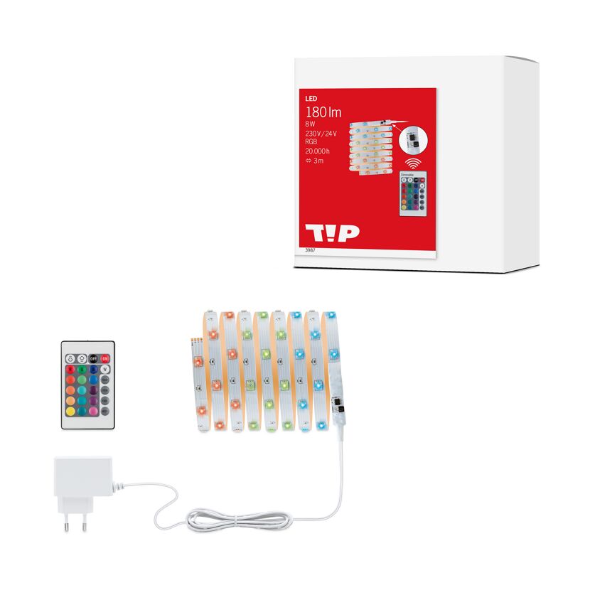 LED-Streifen 'TIP' chromfarben 3 m 8 W