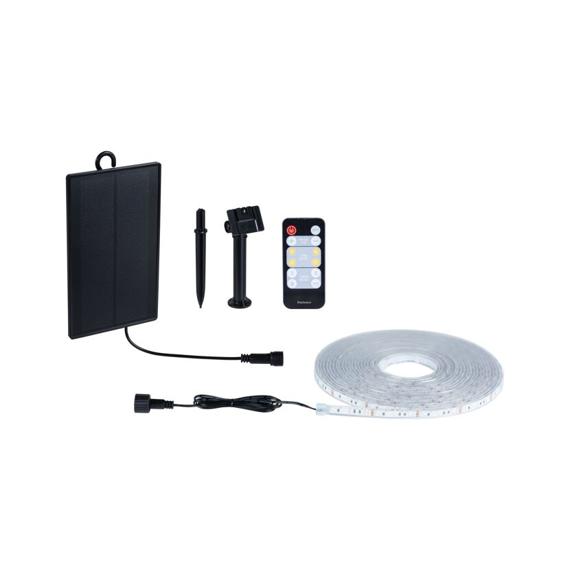 LED-Solar-Streifen 10 m RGB mit Solar-Panel und Fernbedienung