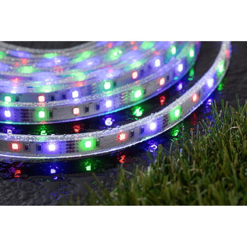 LED-Solar-Streifen 5 m RGB mit Solar-Panel und Fernbedienung