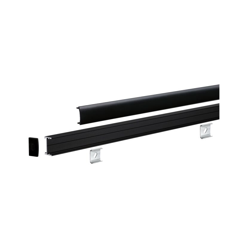 Profil 'Square' für LED-Streifen Aluminium, Kunststoff schwarz 2 m