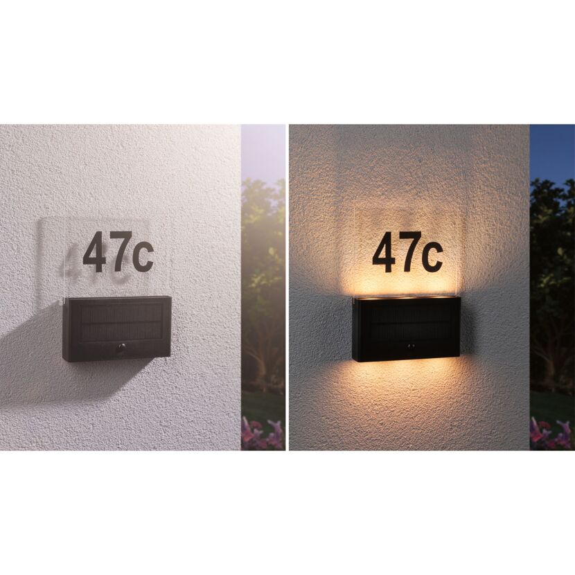 Solar-Hausnummernleuchte 'Neda' anthrazit 16 x 23 cm