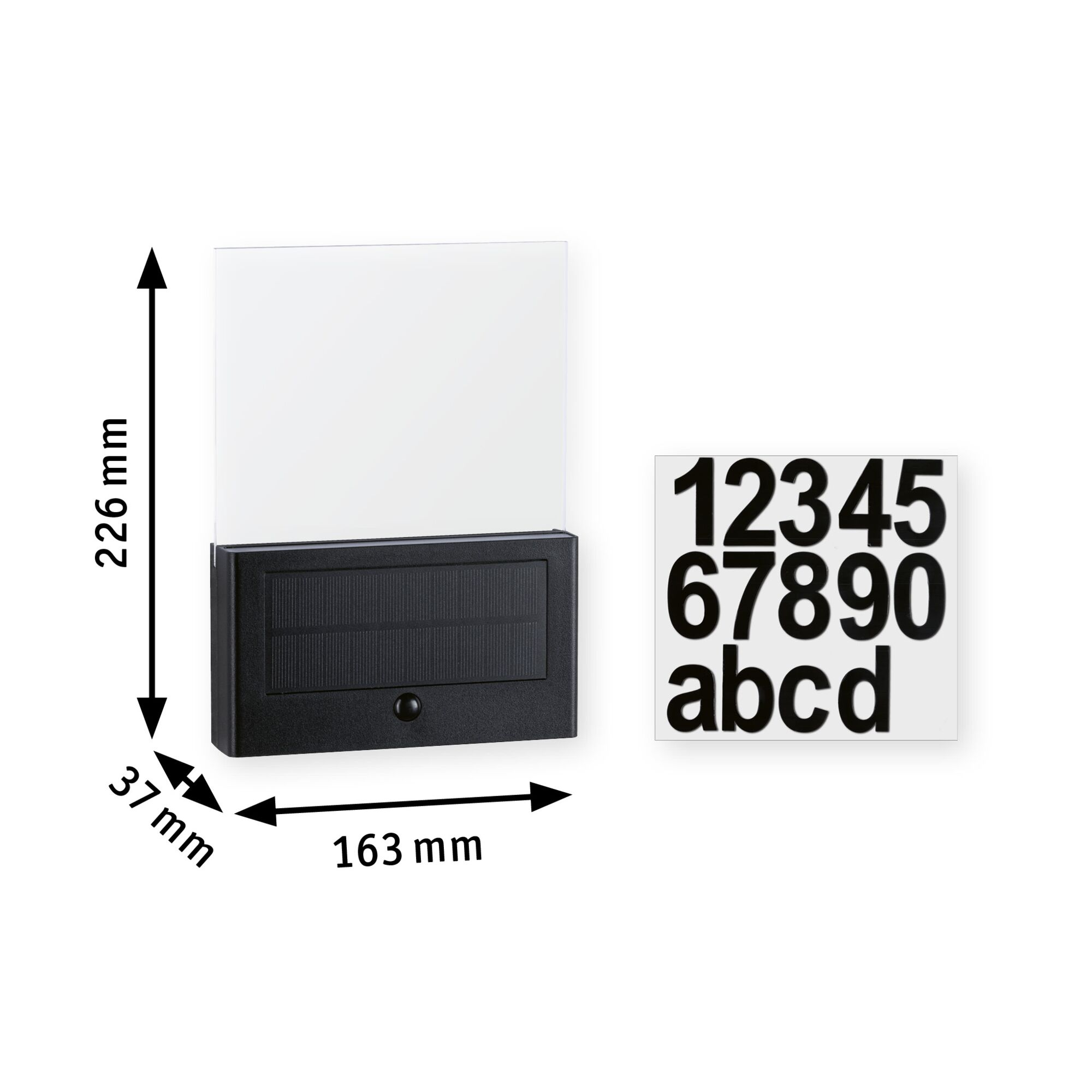 Solar-Hausnummernleuchte 'Neda' anthrazit 16 x 23 cm