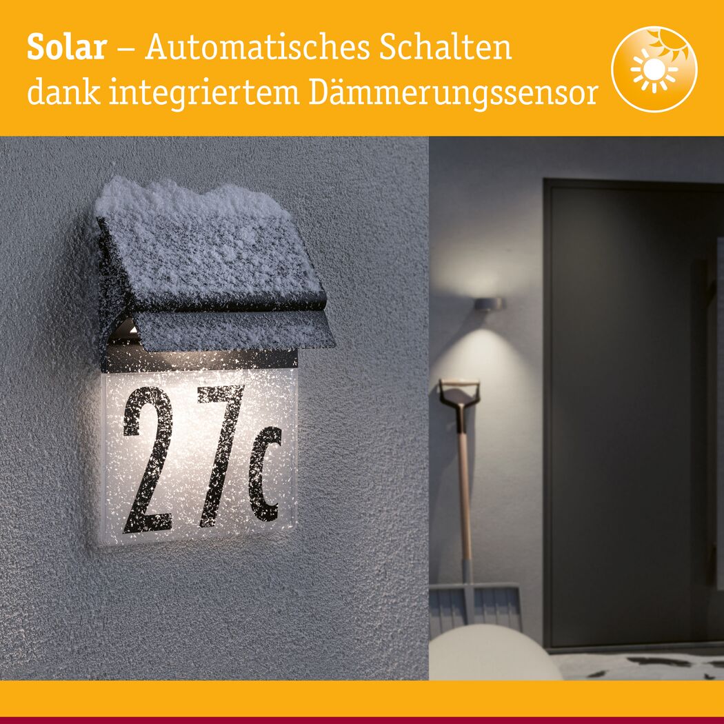 Solar-Hausnummernleuchte 'Neda' 18 x 23 x 6 cm