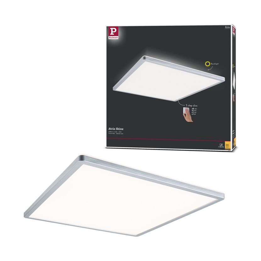 LED-Panel 'Atria Shine' chromfarben 22 W 42 x 2,8 x 42 cm
