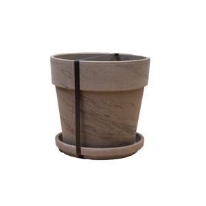 Übertopf 'Calima' basalt Ø 28,2 x 25 cm mit Untersetzer