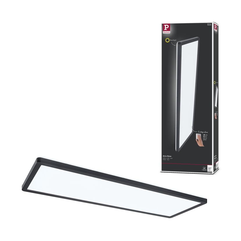 LED-Panel 'Atria Shine' schwarz 22 W 58 x 2,8 x 20 cm
