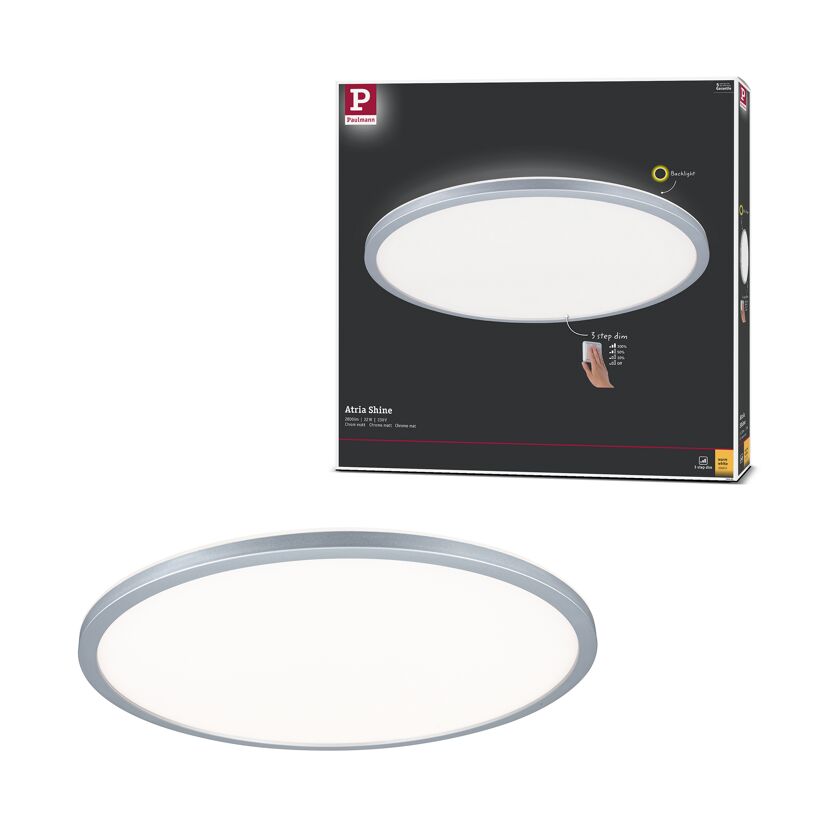 LED-Panel 'Atria Shine' chromfarben 22 W Ø 42 x 2,8 cm