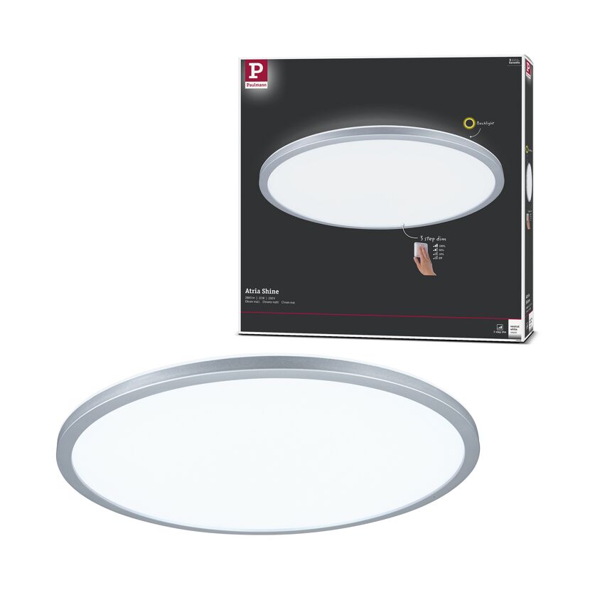LED-Panel 'Atria Shine' chromfarben 22 W Ø 42 x 2,8 cm