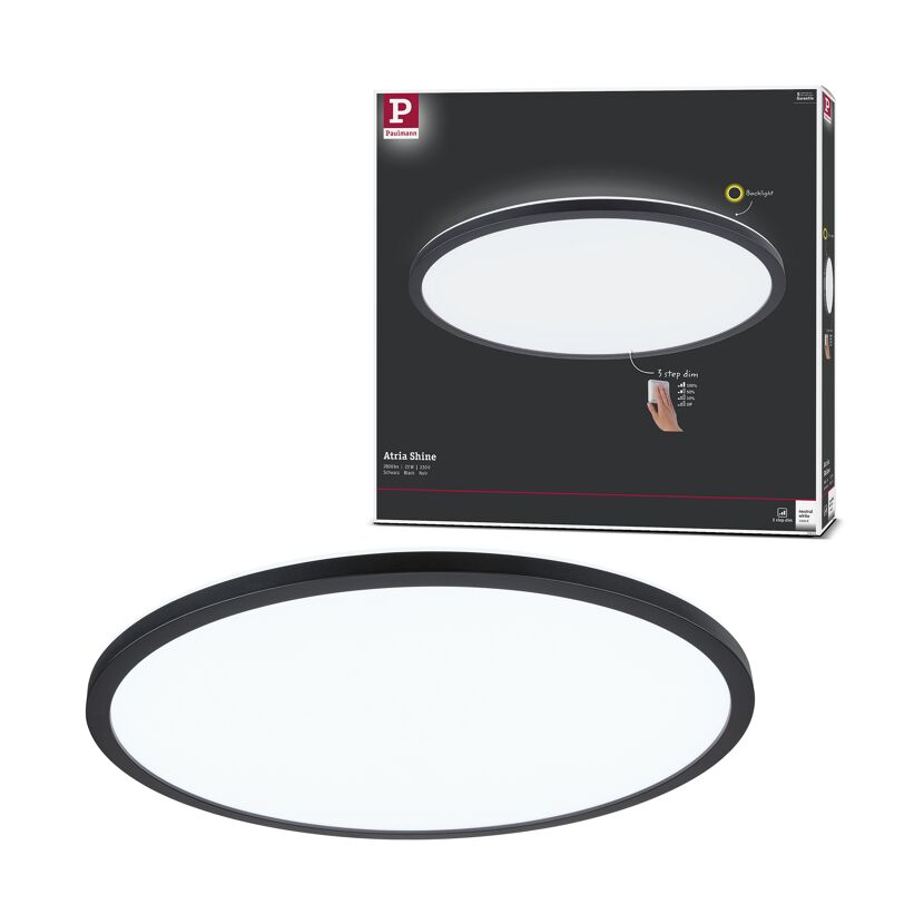 LED-Panel 'Atria Shine' schwarz 22 W Ø 42 x 2,8 cm