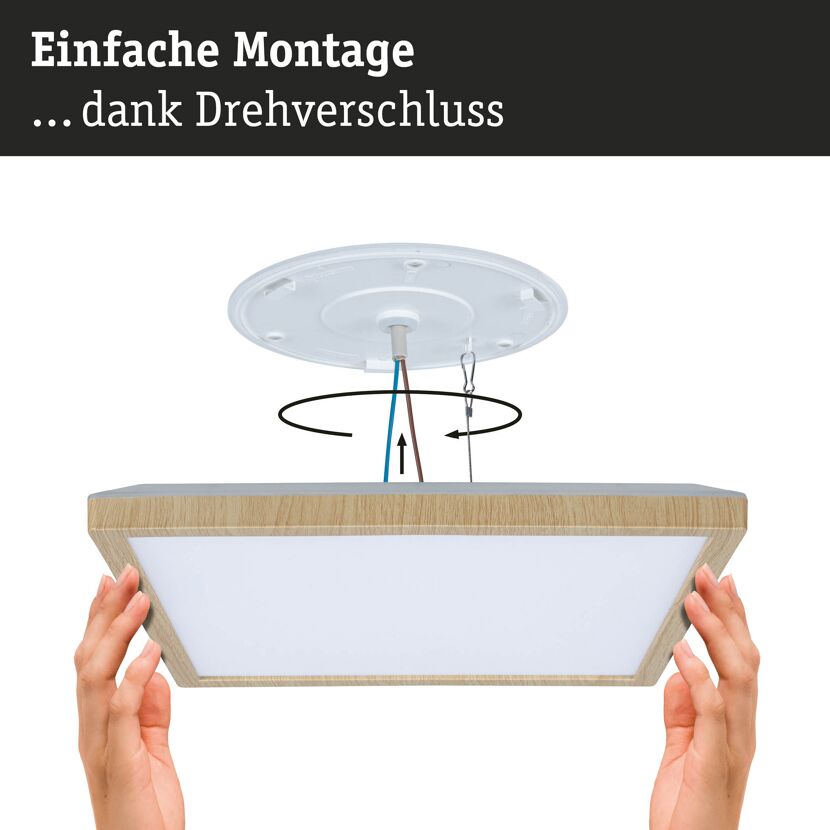 LED-Panel 'Atria Shine' Holzoptik 15,7 W 29,8 x 3,5 x 29,8 cm
