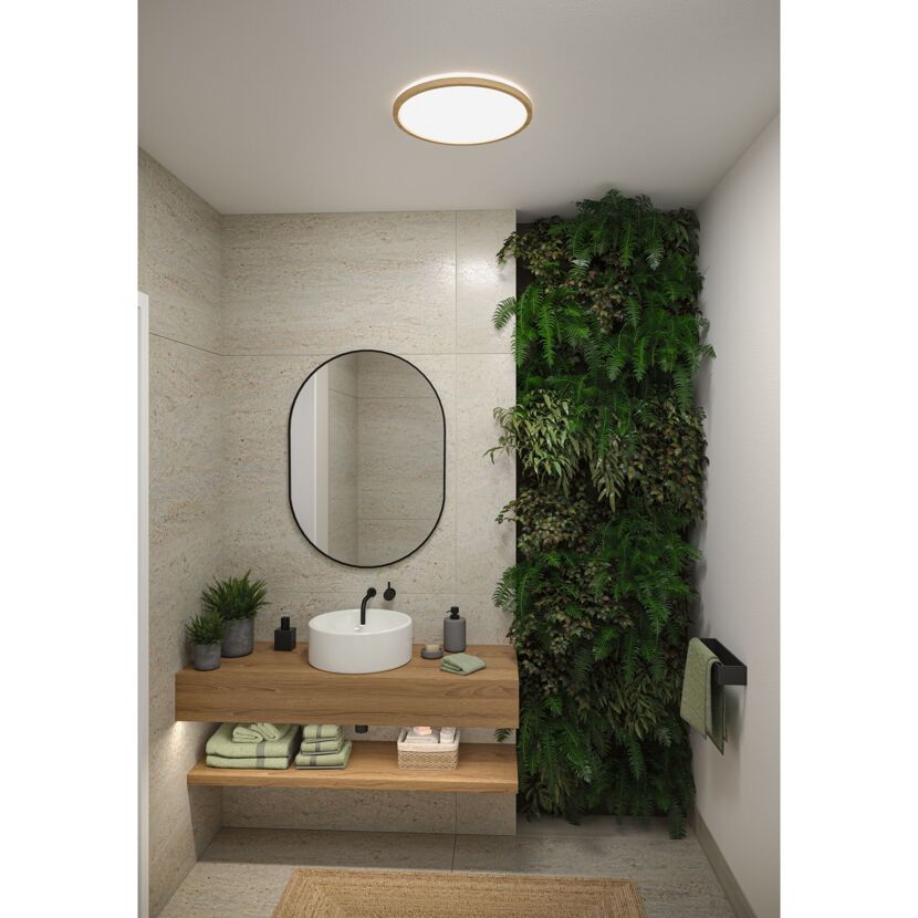 LED-Panel 'Atria Shine' Holzoptik 20,8 W Ø  x 3,5 cm