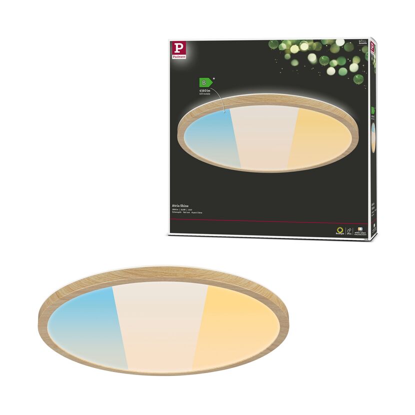 LED-Panel 'Atria Shine' Holzoptik 20,8 W Ø  x 3,5 cm