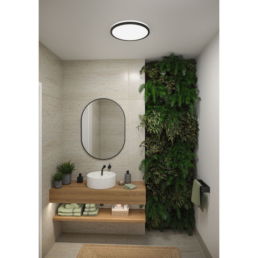 LED-Panel 'Atria Shine' schwarz 20,8 W Ø 29,3 x 3,5 cm