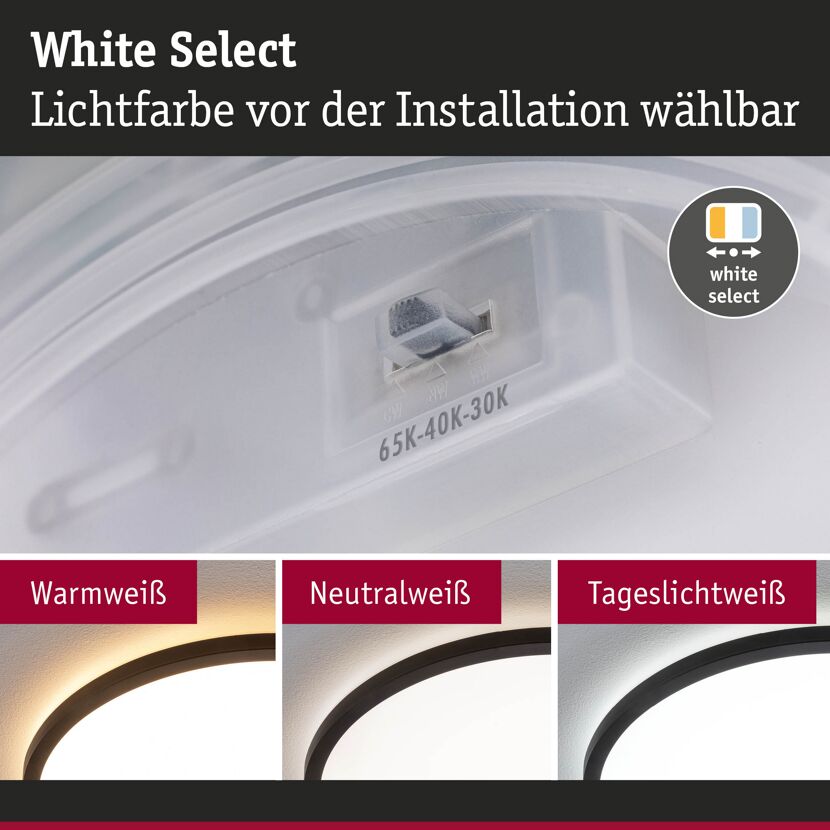 LED-Panel 'Atria Shine' schwarz 20,8 W Ø 29,3 x 3,5 cm