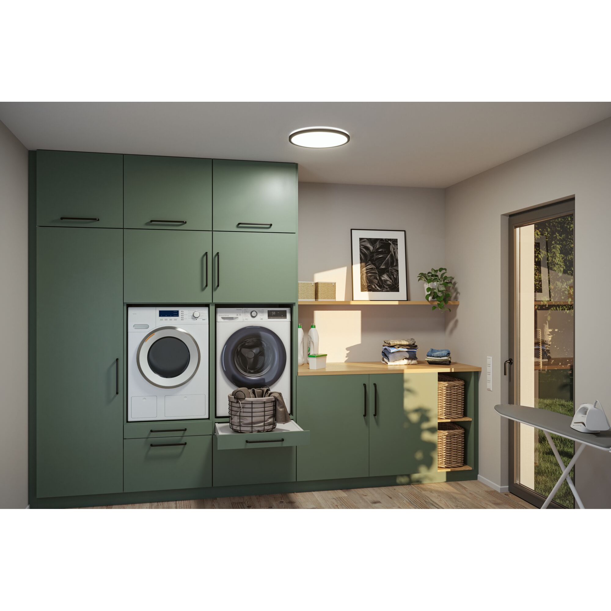 LED-Panel 'Atria Shine' schwarz 20,8 W Ø 29,3 x 3,5 cm