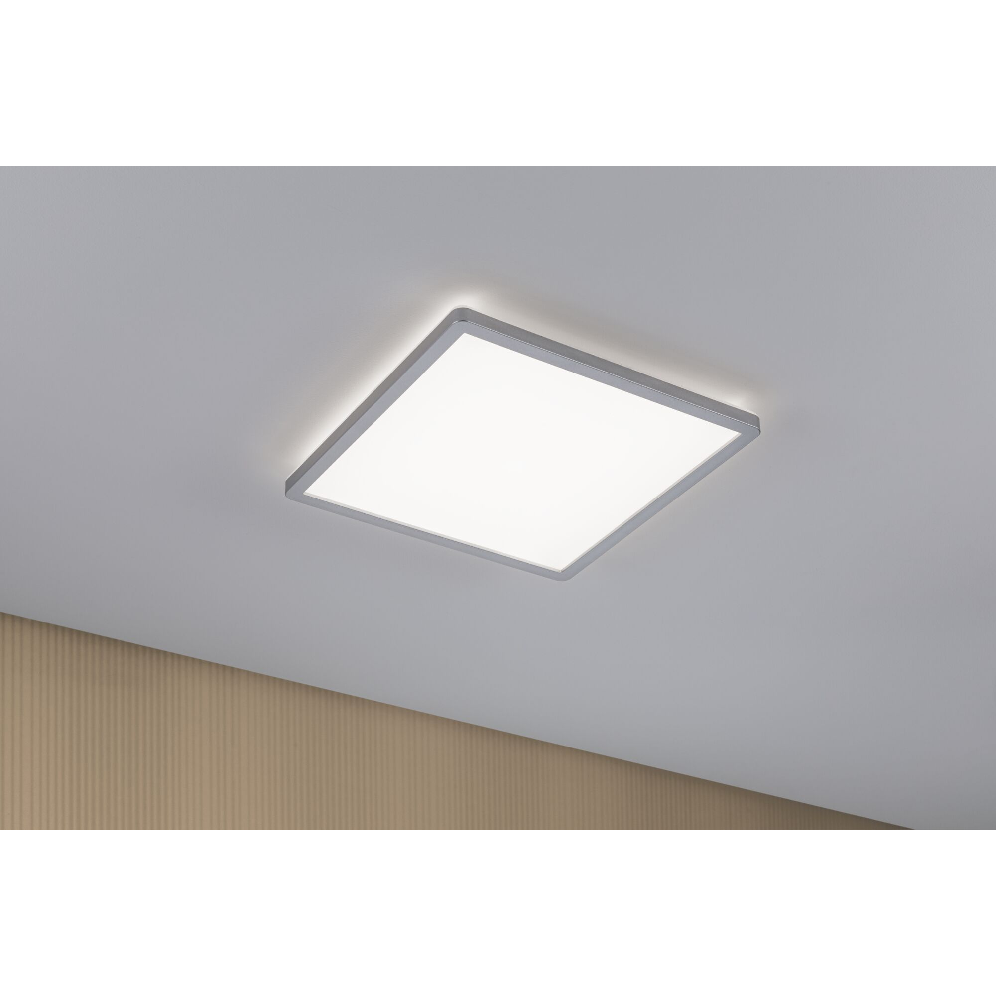 LED-Panel 'Atria Shine' chromfarben 16 W 29,3 x 2,8 x 29,3 cm