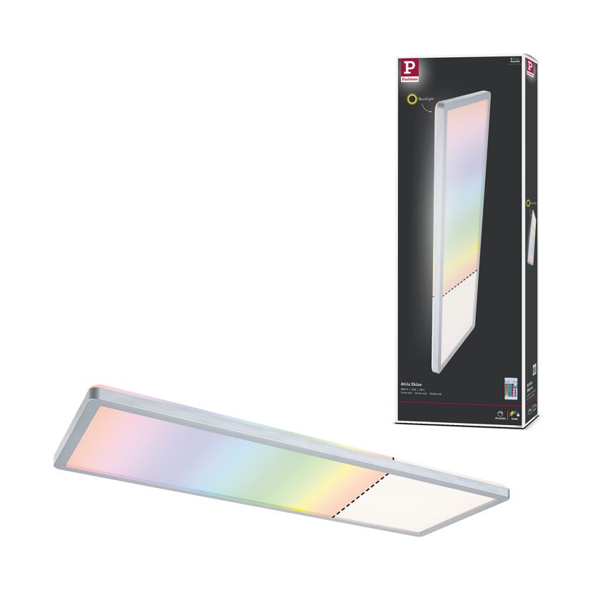 LED-Panel 'Atria Shine' chromfarben 20 W 58 x 2,8 x 20 cm