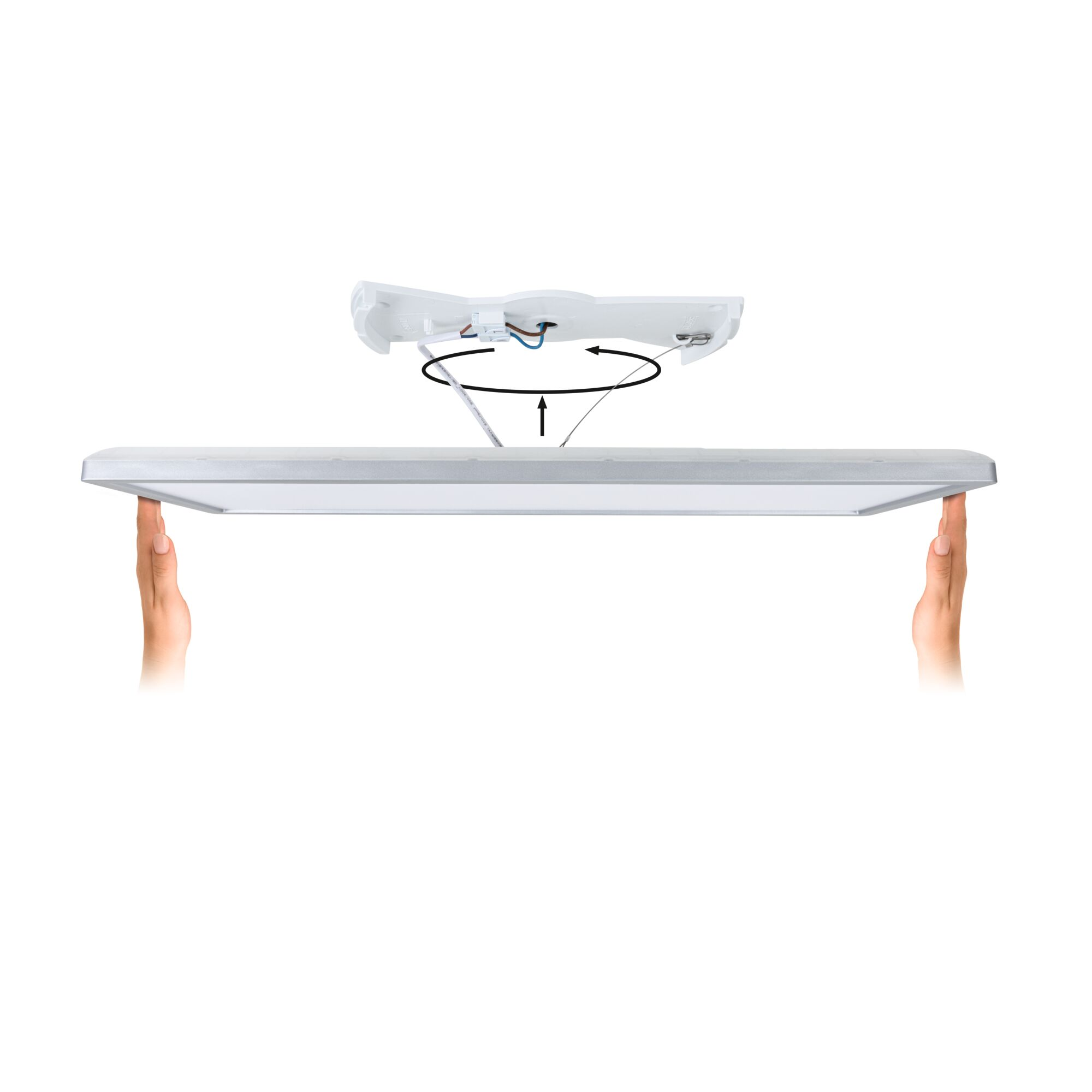 LED-Panel 'Atria Shine' chromfarben 20 W 58 x 2,8 x 20 cm