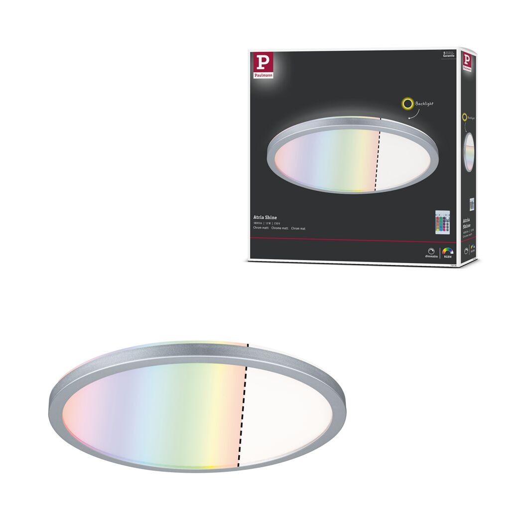 LED-Panel 'Atria Shine' dimmbar 12 W 1800 lm neutralweiß, Farbwechsler Ø 29,3 x 2,8 cm
