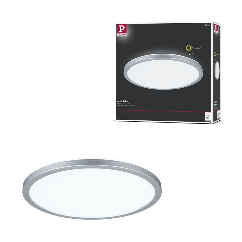 LED-Panel 'Atria Shine' chromfarben 16 W Ø 23 x 2,8 cm