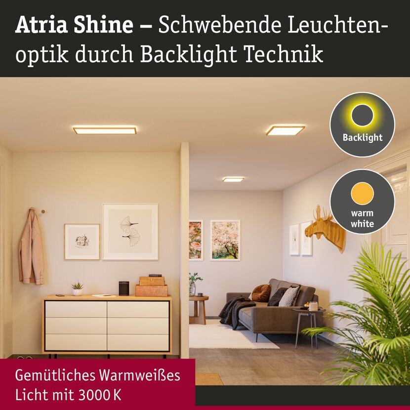 LED-Panel 'Atria Shine' 16 W 2000 lm warmweiß 29,3 x 3 x 29,3 cm
