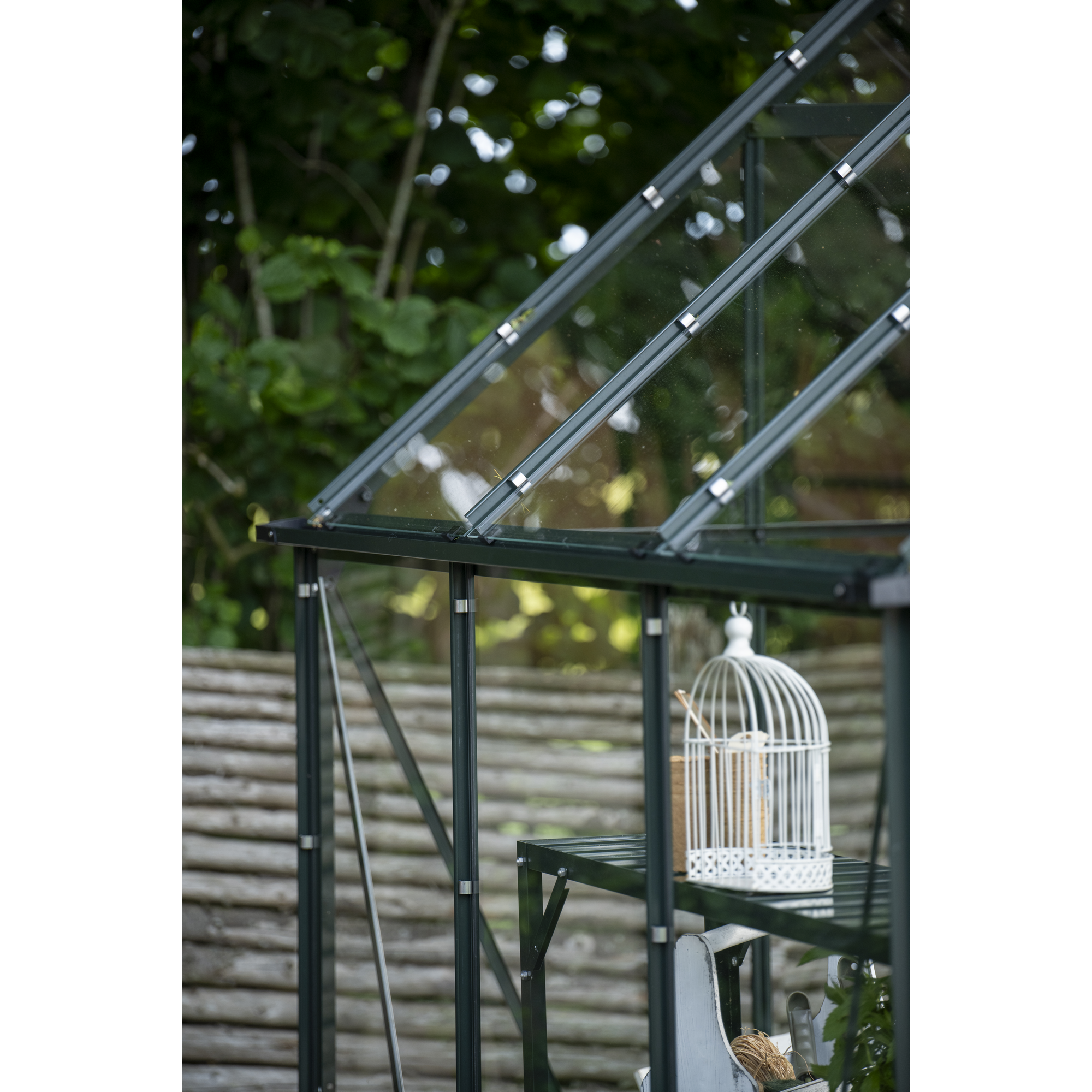 Gewächshaus 'ICON 6' 192,5 x 192,5 cm mit 3 mm Sicherheitsglas grün