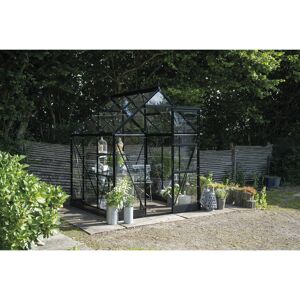 Gewächshaus 'ICON 6' 192,5 x 192,5 cm mit 3 mm Blankglas schwarz