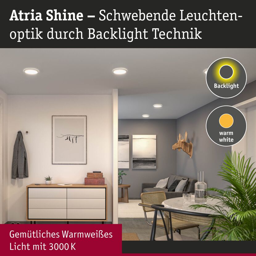 LED-Panel 'Atria Shine' weiß 11,2 W Ø  x 3 cm