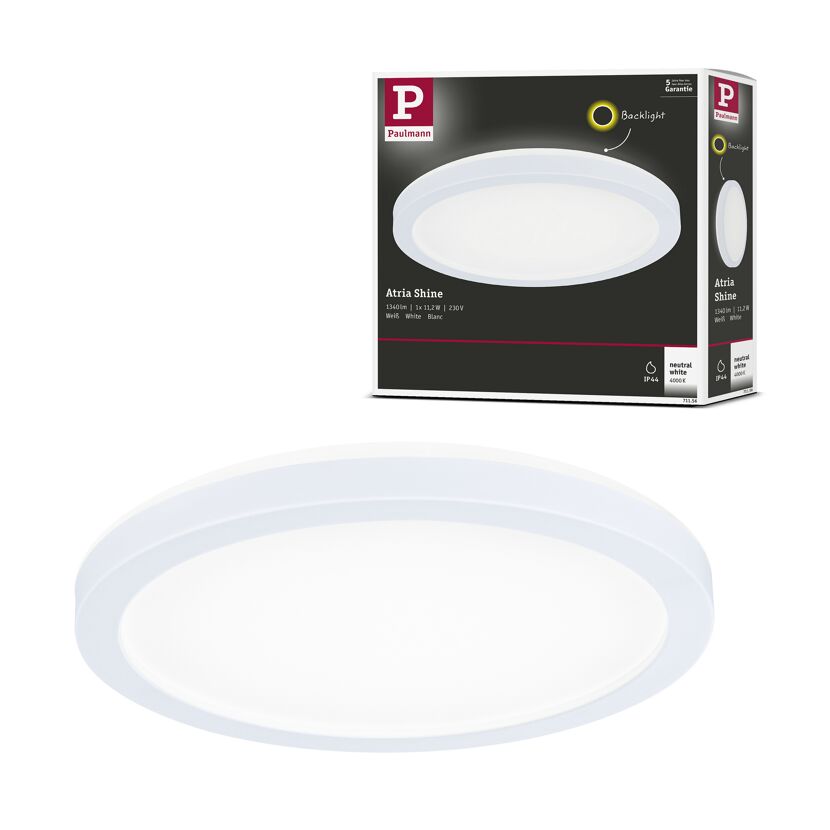 LED-Panel 'Atria Shine' weiß 11,2 W Ø 19 x 3 cm