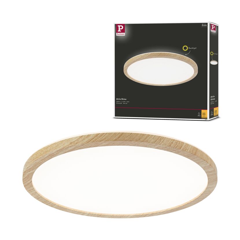 LED-Panel 'Atria Shine' Holzoptik 16 W Ø 29,3 x 3 cm