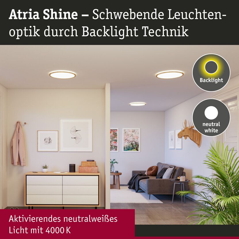 LED-Panel 'Atria Shine' 16 W 2000 lm neutralweiß Ø 29,3 x 3 cm