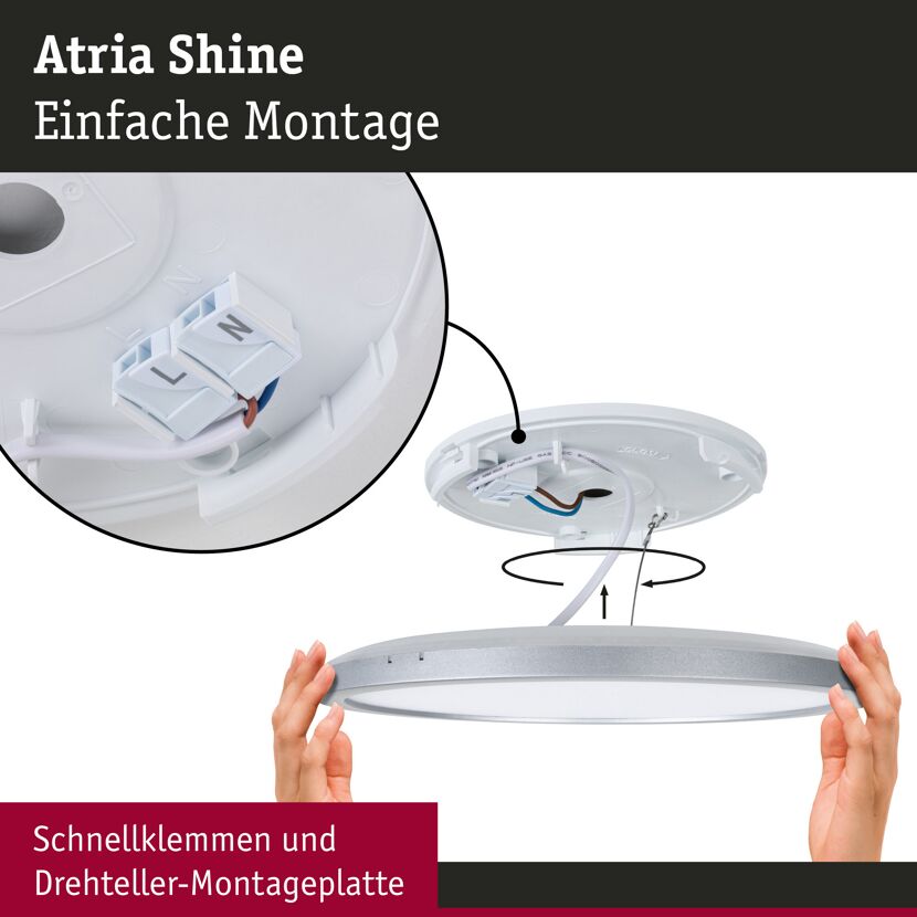LED-Panel 'Atria Shine' 22 W 2800 lm warmweiß Ø 42 x 3 cm