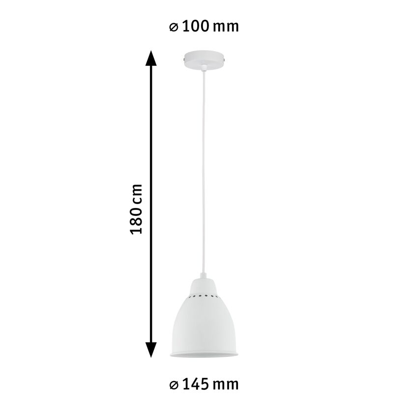 Pendelleuchte 'Neordic' E27 weiß 180 cm