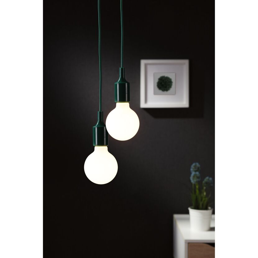 Pendelleuchte 'Neordic' E27 grün/schwarz 218 cm