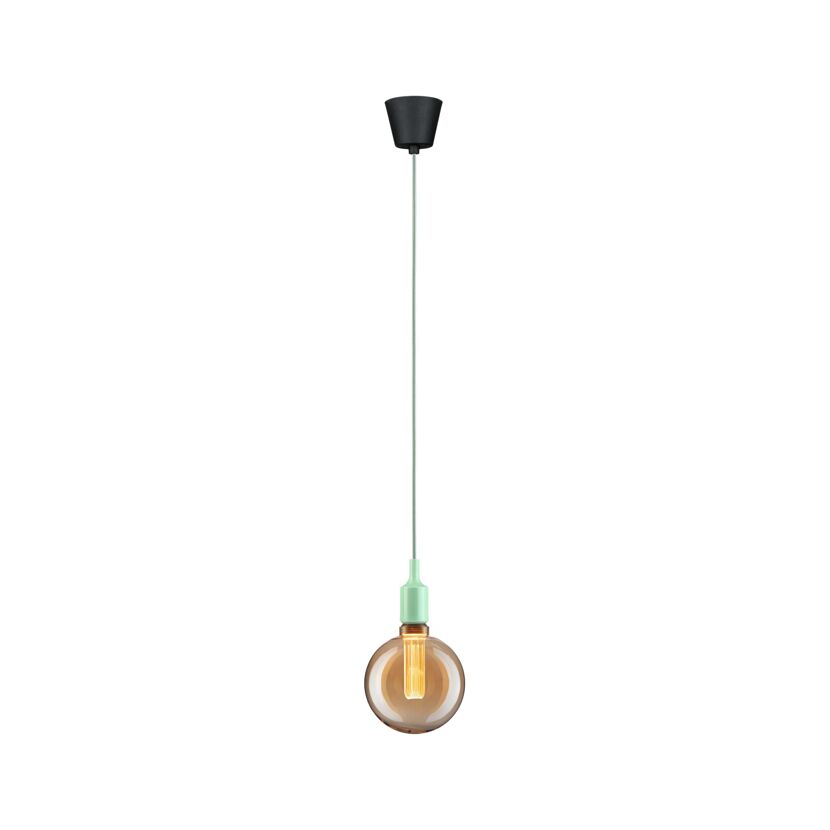 Pendelleuchte 'Neordic' E27 hellgrün/schwarz 218 cm