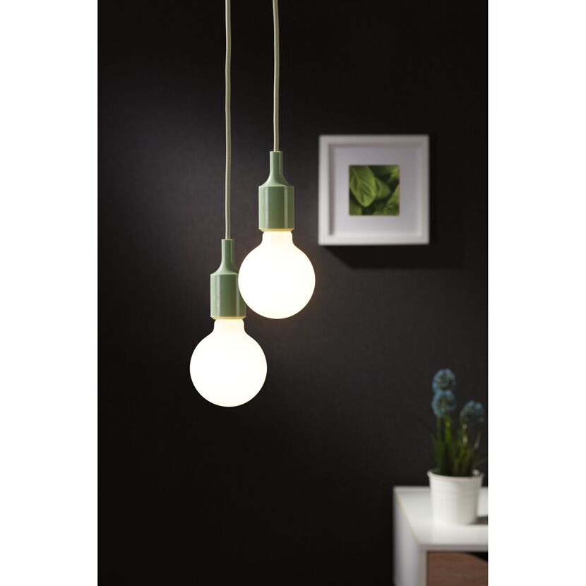 Pendelleuchte 'Neordic' E27 hellgrün/schwarz 218 cm