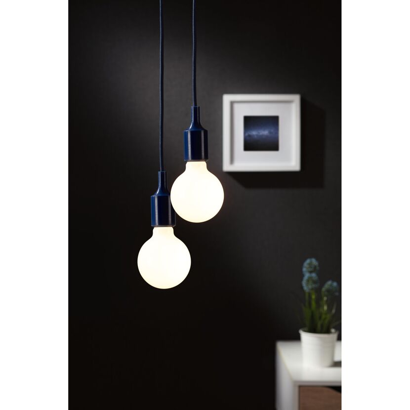 Pendelleuchte 'Neordic' E27 nachtblau/schwarz 218 cm