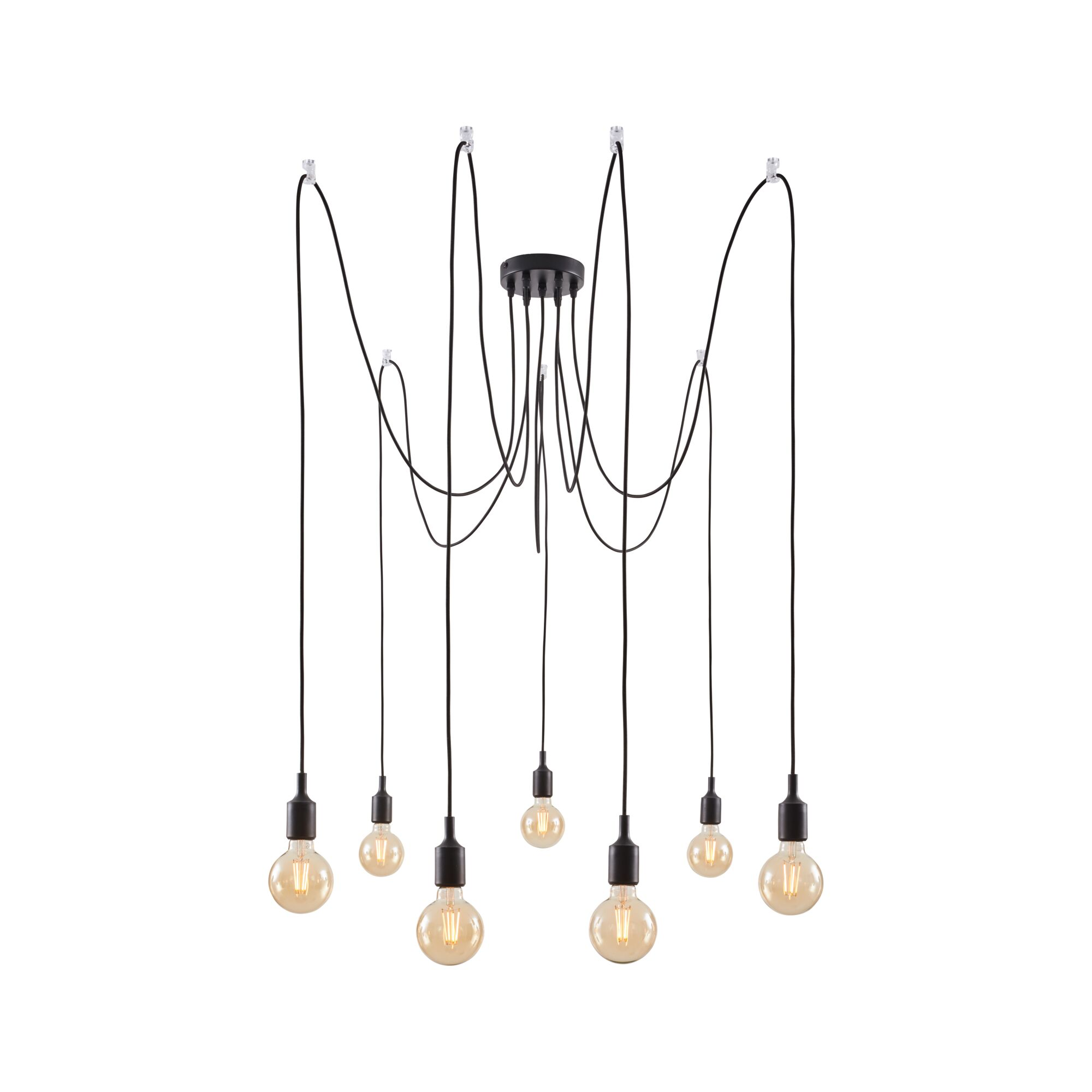 Pendelleuchte 'Neordic' E27 schwarz 200 cm