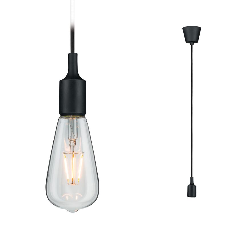 Pendelleuchte 'Neordic' E27 schwarz 200 cm