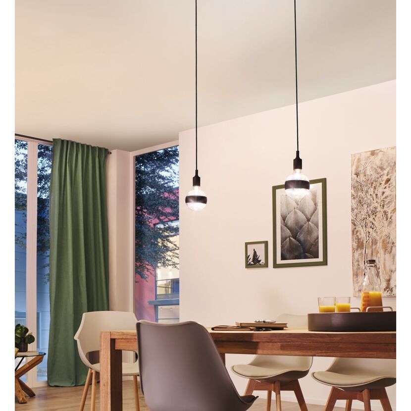 Pendelleuchte 'Neordic' E27 schwarz 200 cm