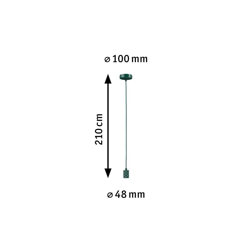 Pendelleuchte 'Neordic' E27 grün 210 cm